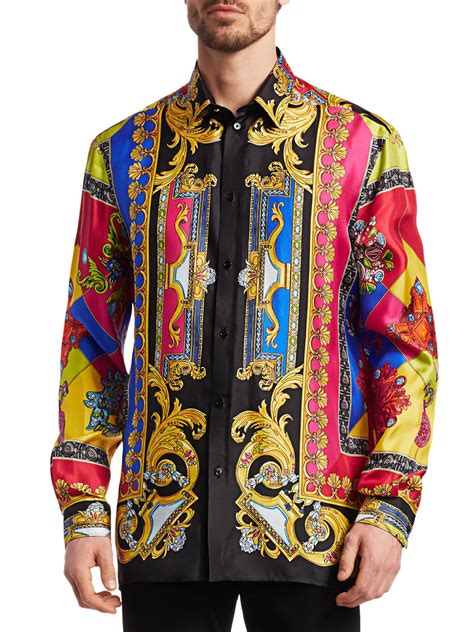 versace printed silk shirts.